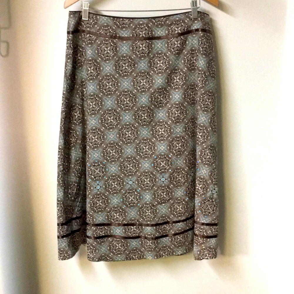 Boho A line skirt with satin trim and beading